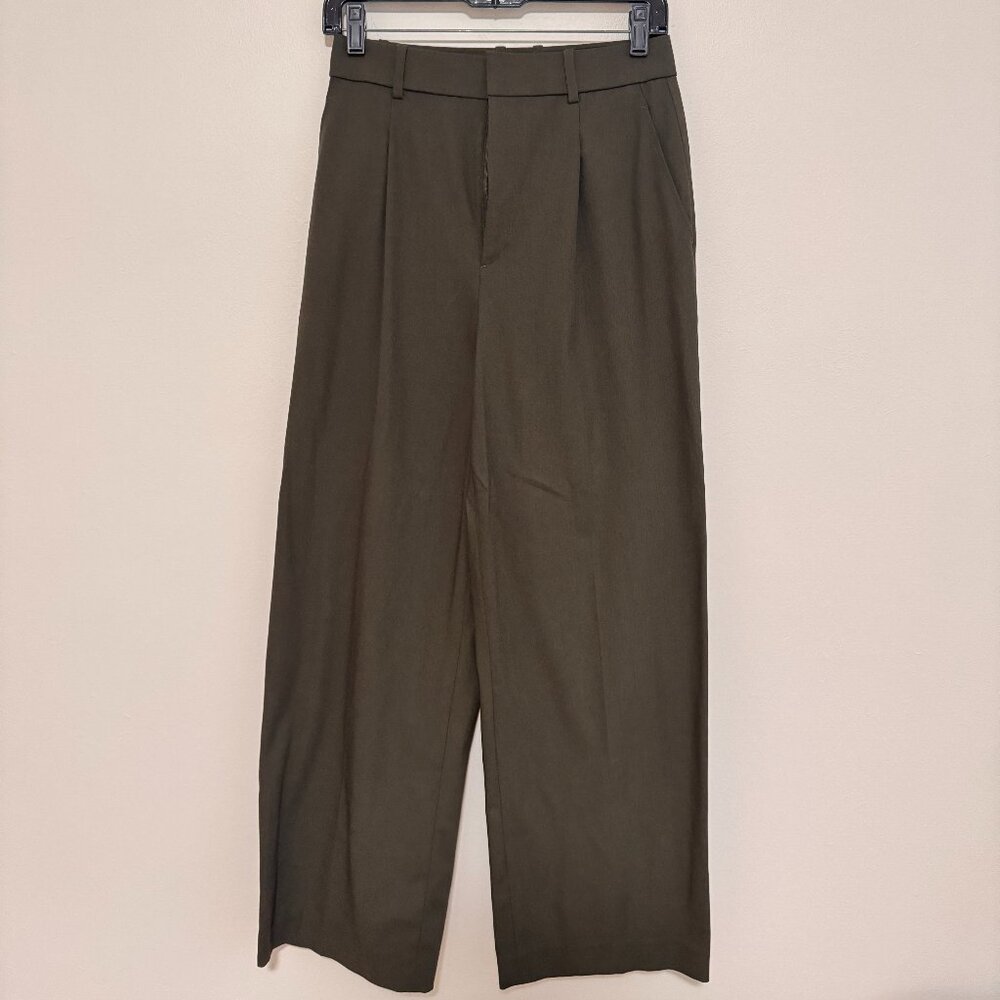 Japan GU Wide Leg Trousers, Olive, Size 27